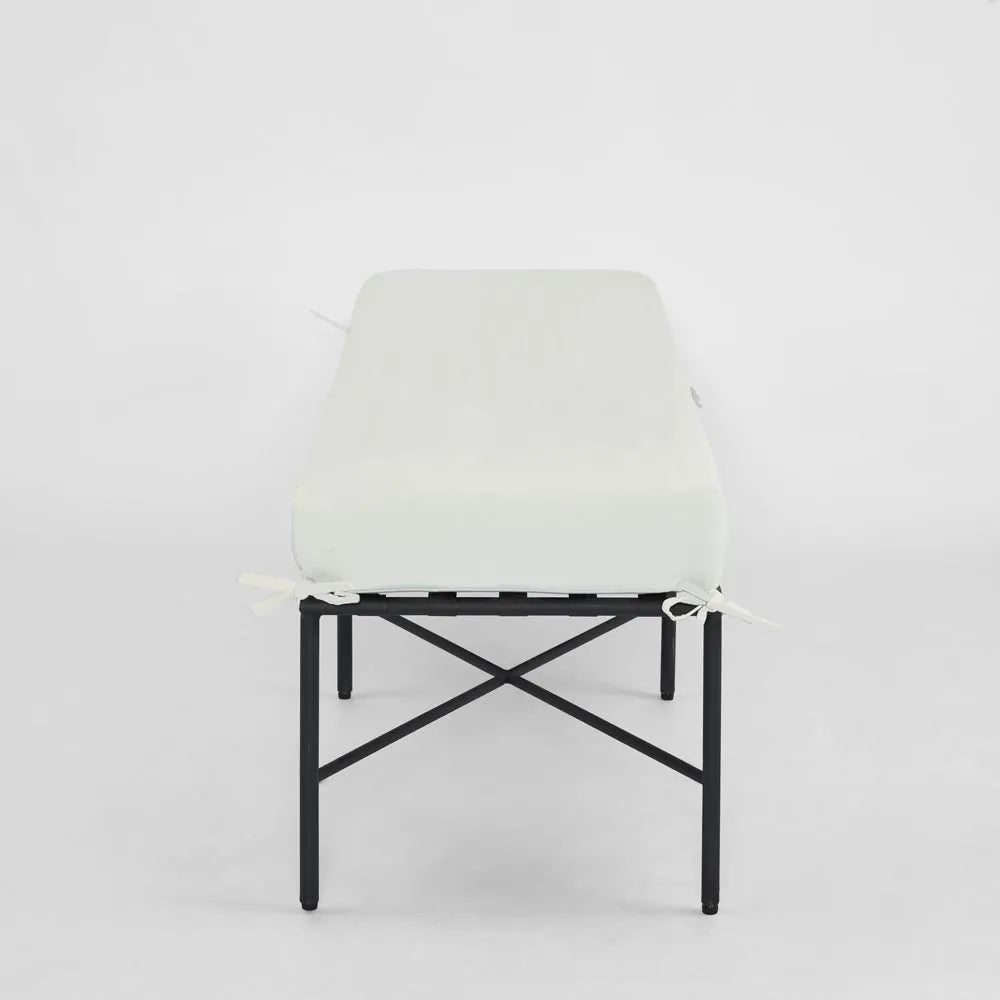 Sheffield Bench Outdoor Iron White Cushion PRE ORDER ETA 08/10/2025