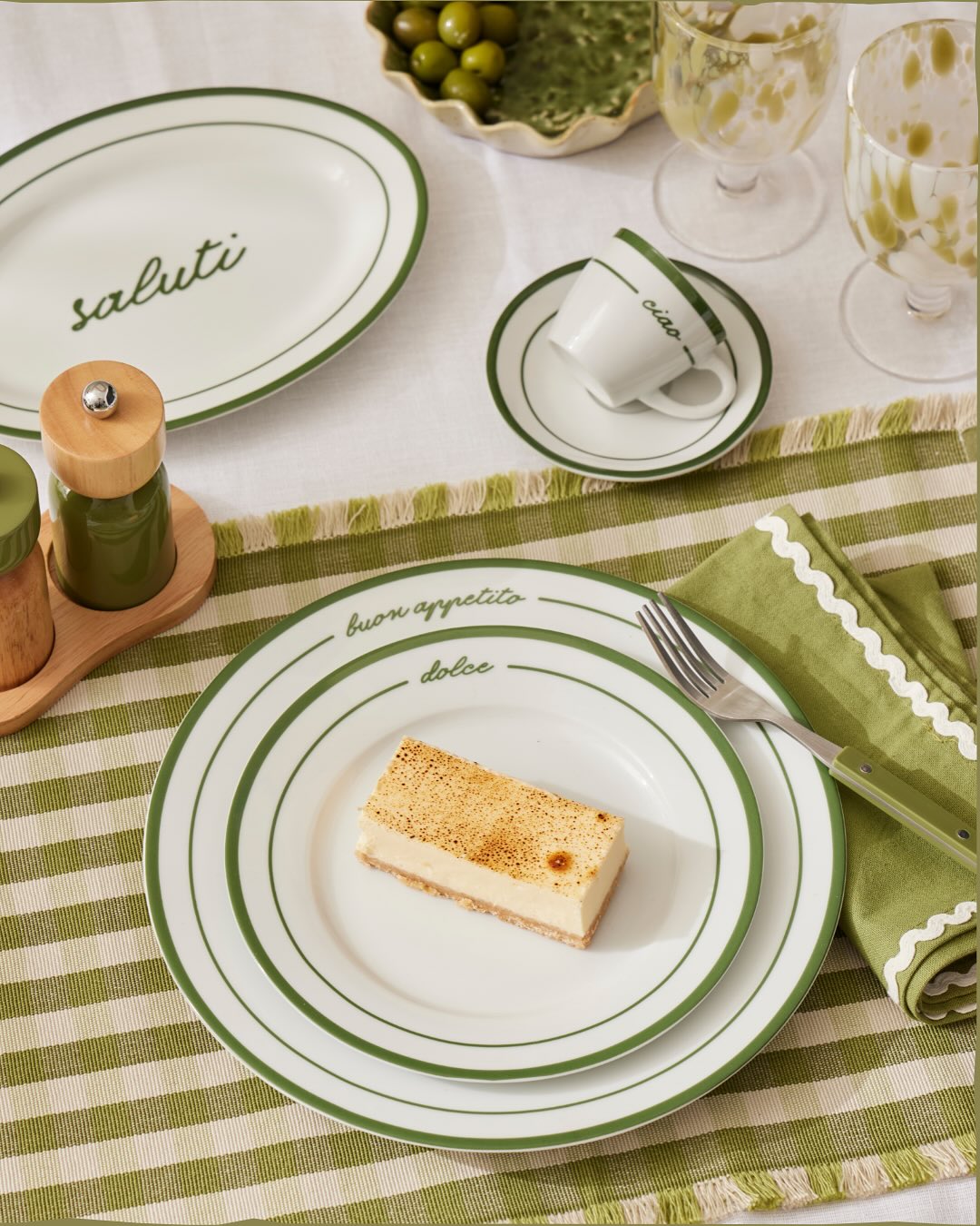 Set of 6 Osteria Ceramic Dinner Plates 27cm Buon Appetito