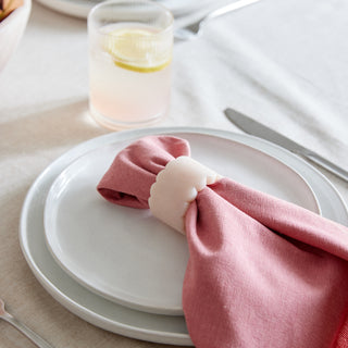 Set /4 Aries Pink Scallop Napkin Ring D5XH3CM