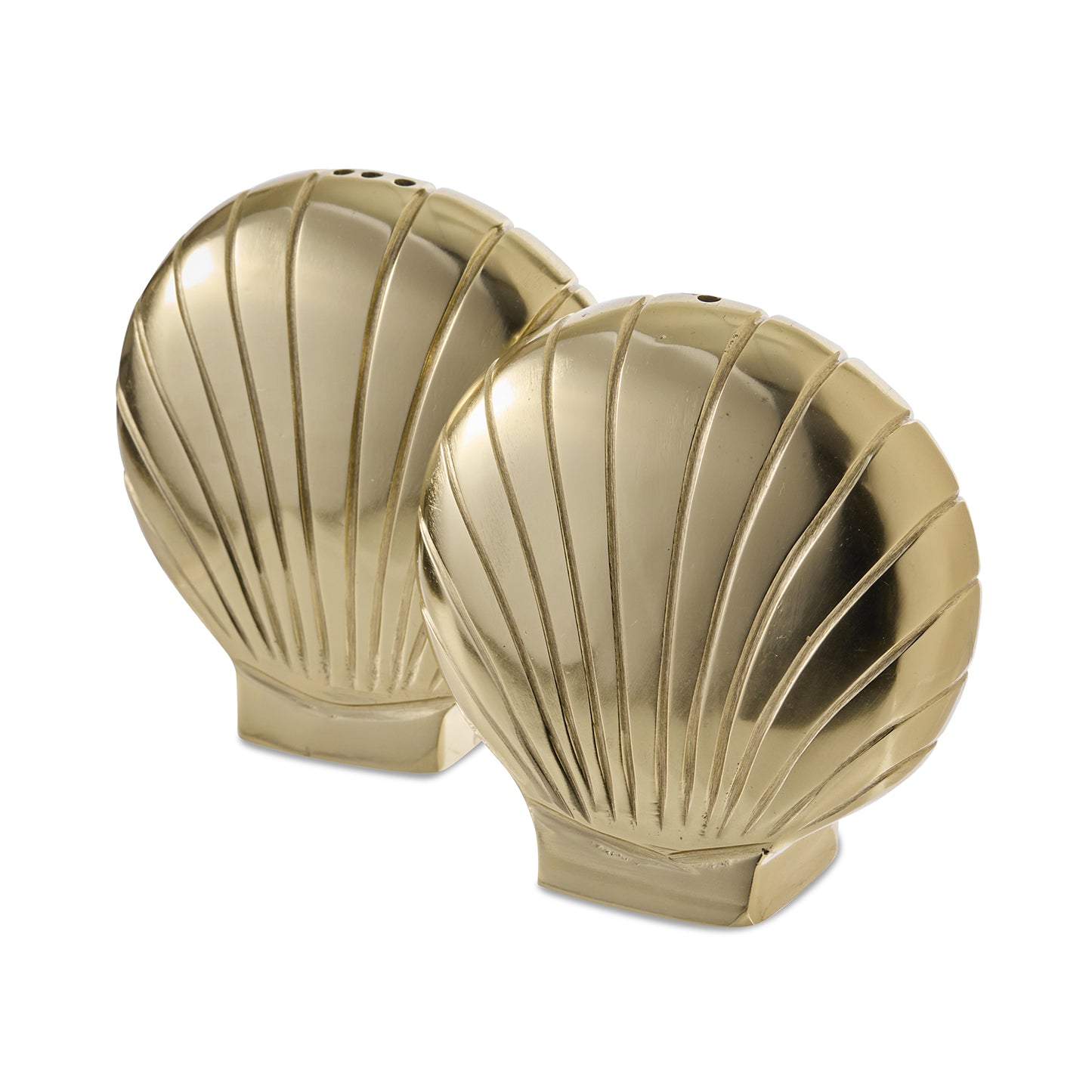Salt & Pepper Shaker Shell Gold Set/2