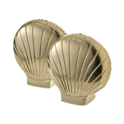 Salt & Pepper Shaker Shell Gold Set/2