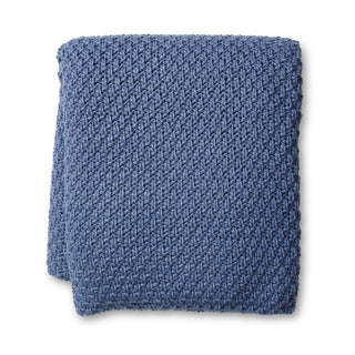 Jarah Blue Thick Knitted Throw 140x 175cm