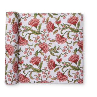 Georgia Pink and Green Cotton Table Runner 35x200cm