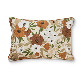 Florence Rust Embroidered Cotton Cushion 40x60cm