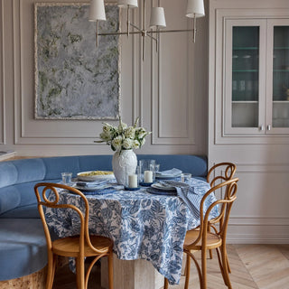 Handblock Print Samara Dark Blue Tablecloth 150x230cm