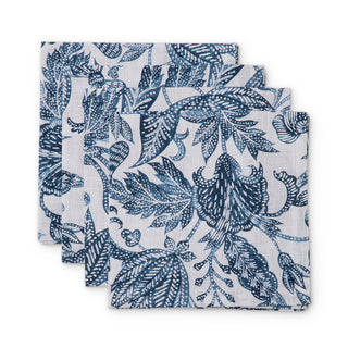 Set/4 Handblock Print Samara Dark Blue Cotton Napkins