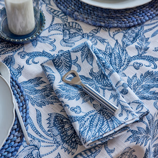 Set/4 Handblock Print Samara Dark Blue Cotton Napkins