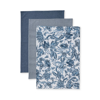 Pack of 3 Samara Dark Blue Teatowels Premium Cotton Blend