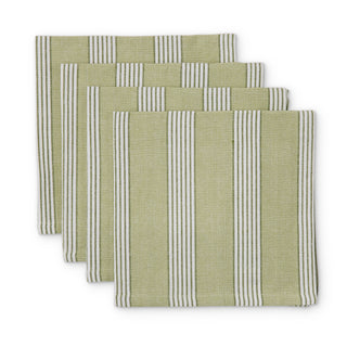 Set /4 Catania Green Stripe Napkins