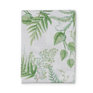 Botanical Fern Green/Blue Tablecloth Linen Cotton Blend 150x350cm