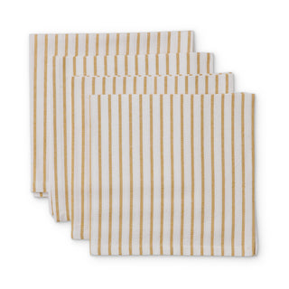 Set/4 Small Stripe Toffee Cotton Napkins