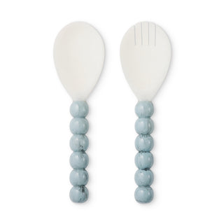Bobble Blue/White Resin Salad Server Set