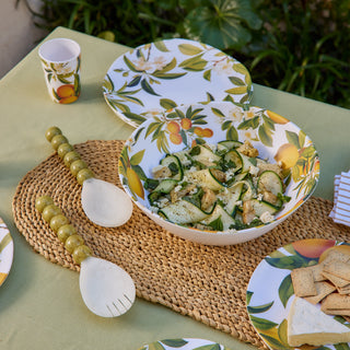 Bobble Green/White Resin Salad Server Set