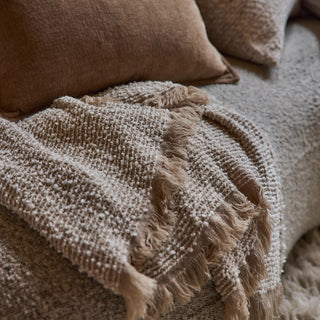 Clara Beige/Cream Textured Throw 160x200cm