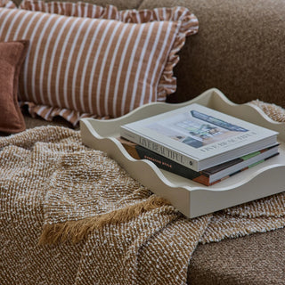 Clara Camel/Cream Throw Textured Throw 160x200cm