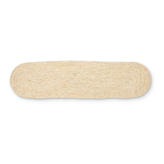 Set/4 Braided Light Natural Runner 30cm x 120cm