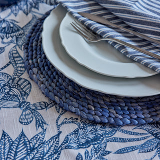 Set/4 Braided Dark Blue Placemat 33cm