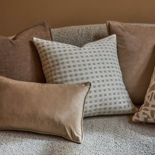 Checkers Cream/Beige Cushion 50cmx50cm