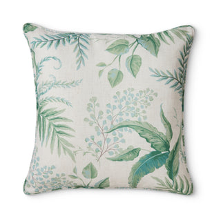 Fern Blue/Green Cushion 50cmx50cm Linen Blend