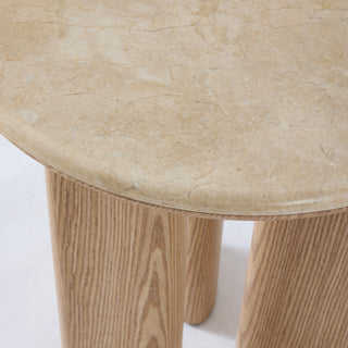 Carlyle Brown Marble Side Table 50X55CM