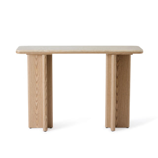 Carlyle Brown Marble/Oak Console Table 120X35X80CM