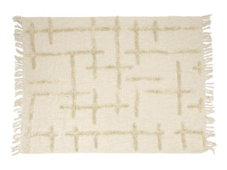 Caliente Throw Blanket with embroidery natural
