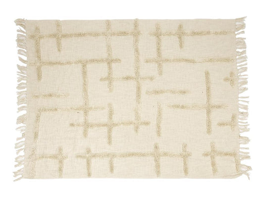 Charming  Natural caliente throw with embroidery