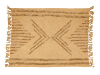 Luxurious Byblos throw blanket with embroidery in terracotta pink
