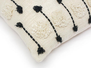 Casabianca Square Embroidered Cushion Natural & Black 45X45CM