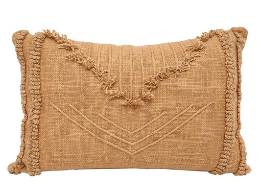 Byblos Embroidered Cushion In Terracotta Pink 35X55CM