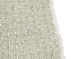 Manly Kantha Sage ribbed Throw Blanket