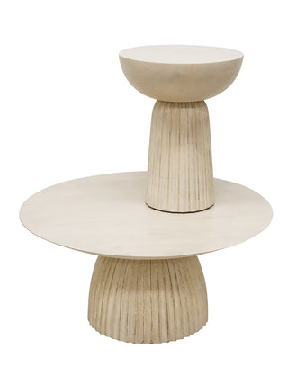 Lulu white wash wooden side table