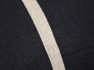 Black Rectangular Artisian Linen Cushion Gold Braid W/Microfiberfill 60X40CM