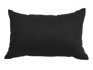 Black Rectangular Artisian Linen Cushion Gold Braid W/Microfiberfill 60X40CM