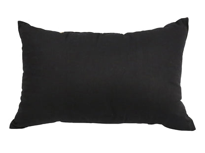 Black Rectangular Artisian Linen Cushion Gold Braid W/Microfiberfill 60X40CM