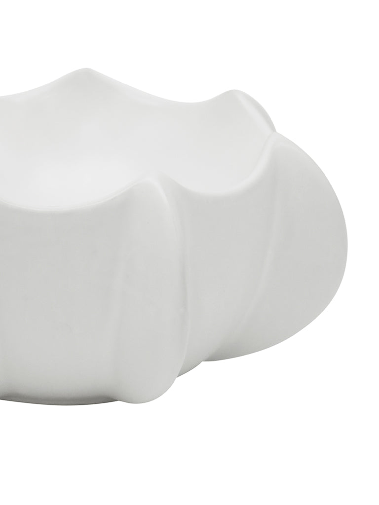 Cove Sculptural Ceramic Decor Bowl Off White 30X14CM