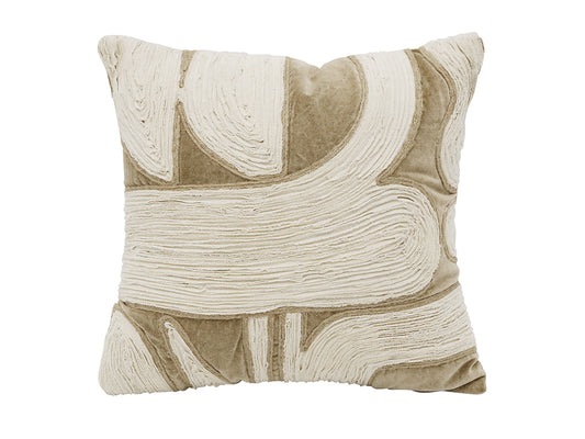 Allure Velvey Stone Washed Cushion Taupe & Beige 45X45CM