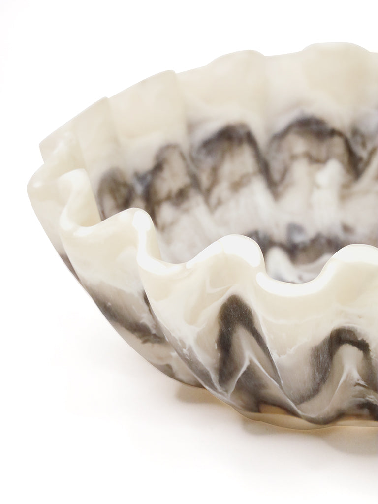 Rylee Resin Decor Bowl Black & White 30X12CM