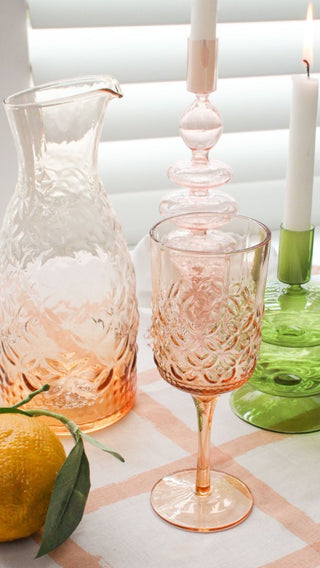 Peach Vintage set of 4 Stemware