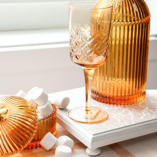 Peach Vintage set of 4 Stemware