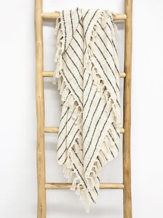 Zuri Cotton Slub Throw Natural/Black 150x125CM