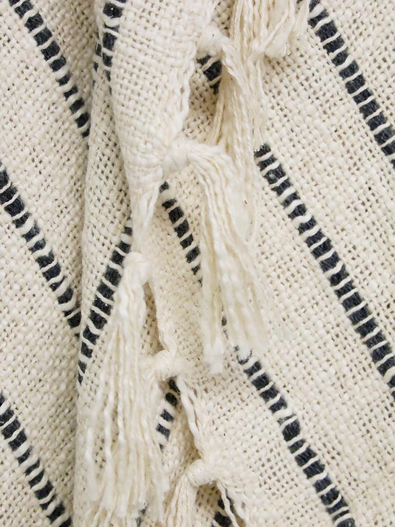 Zuri Cotton Slub Throw Natural/Black 150x125CM