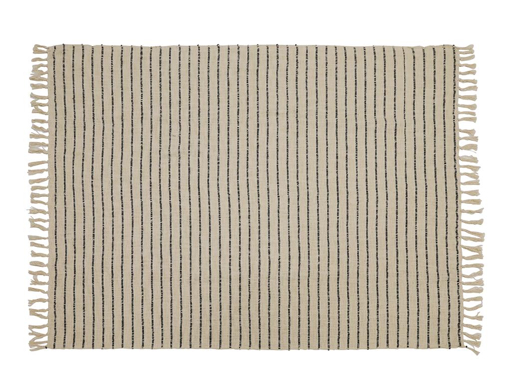 Zuri Cotton Slub Throw Natural/Black 150x125CM