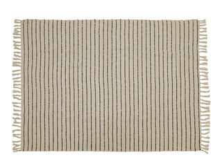 Zuri Cotton Slub Throw Natural/Black 150x125CM