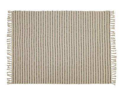 Zuri Cotton Slub Throw Natural/Black 150x125CM