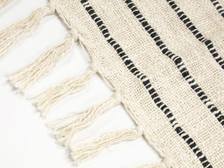 Zuri Cotton Slub Throw Natural/Black 150x125CM