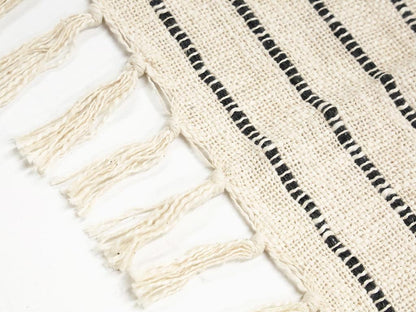 Zuri Cotton Slub Throw Natural/Black 150x125CM