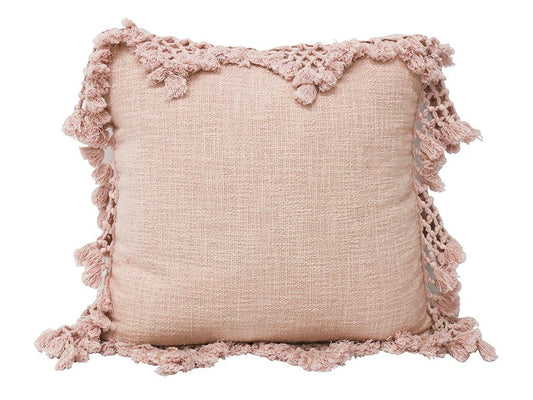 Rosa cotton slub cushion  dusty pink