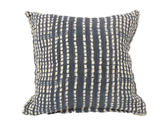 Bondi Ribbed Navy & White Cotton Cushion With Zipper 45X45CM