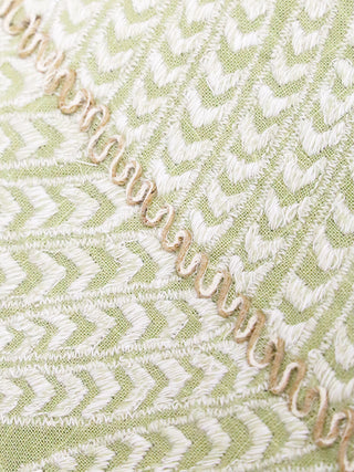 Laguna Embroidered Linen Table Runner Sage & Natural 180X35CM